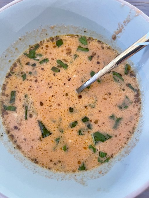 Harvested yet another bunch of tomatoes and some garlic and turned them into an exceptional tomato bisque
