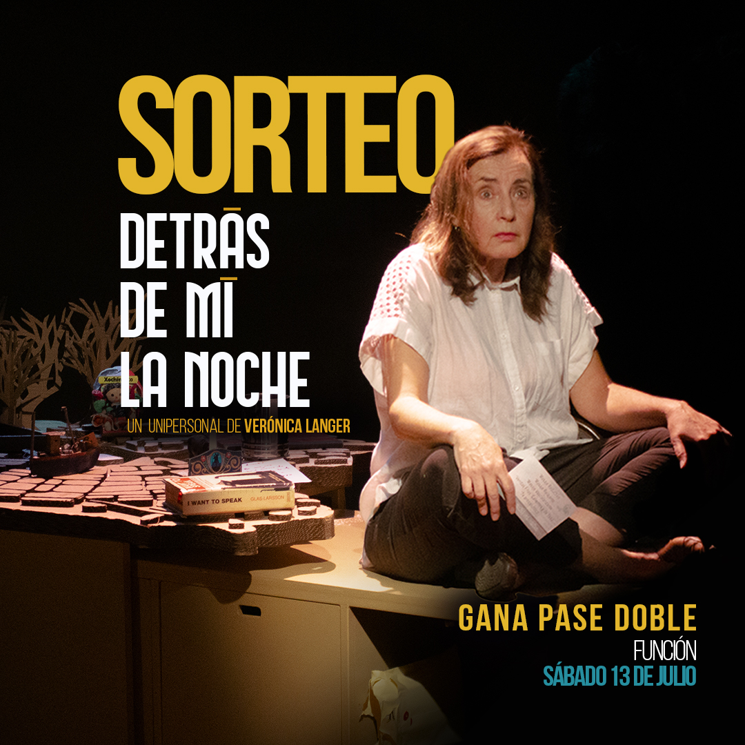 📷 ¡SORTEO DE FIN DE TEMPORADA! 📷
Para celebrar el cierre de "Detrás de mí la noche", estamos sorteando un pase doble para la penúltima función del sábado 13 de julio a las 20 h.
¿Cómo participar?
Sigue la cuenta <a href="/verolanger/">Veronica Langer</a>  desde Instagram: instagram.com/p/C9SvHhtpZGK/