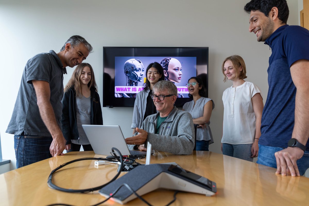 USC_ICT's tweet image. Celebrating #ICT25: Here&apos;s our #AffectiveComputing Lab: #research into the role of emotion in human-machine interaction #HMI. [L-R] Dr. Mohammad Soleymani, Dr. Gale Lucas, PhD student Bin Han, Dr. Jon Gratch, #Intern Sushrita Rakshit, #Intern Emma Clift, Phd student Ala Tak.