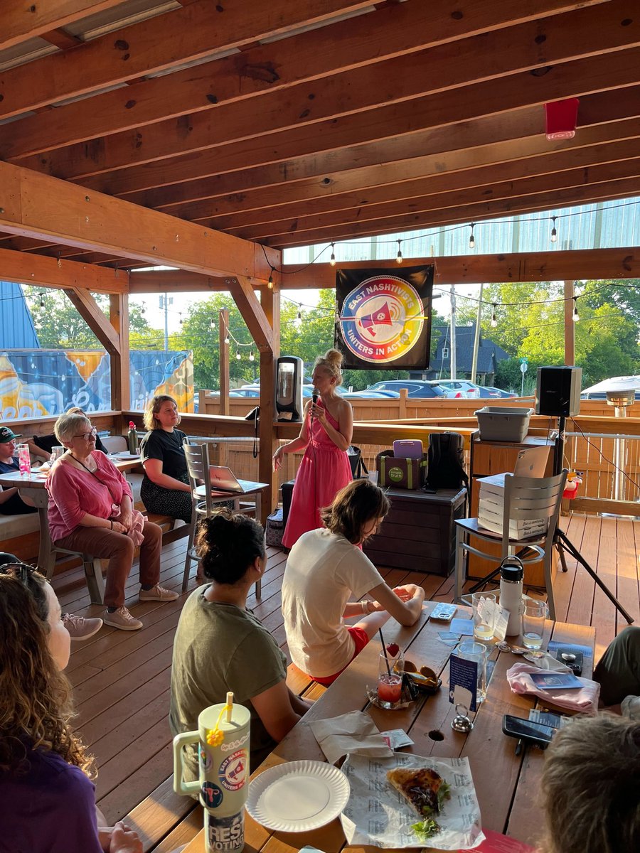 nashtivists's tweet photo. Great turnout again at our meeting last night! Thanks again to @eastnashbeer for hosting, @TNAdvocatesPP for the pizza, to all our candidates and to our attendees who addressed all 99 post cards to unregistered voters for @NWPCTN! You all rock! #UnitersInAction https://t.co/zgkiRQHRjI
