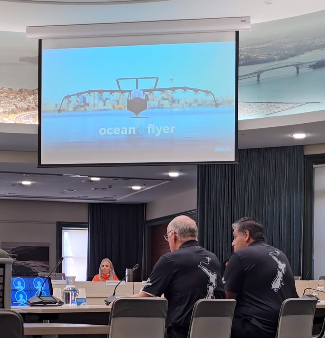 oceanflyernz's tweet photo. 'An efficient public transport system creates productivity, which breeds prosperity'. Shah (CEO) and John (Operations Director) shared their vision of being part of an efficient public transport network with the @AklCouncil Transport and Infrastructure Committee. https://t.co/zWxyKSFzih