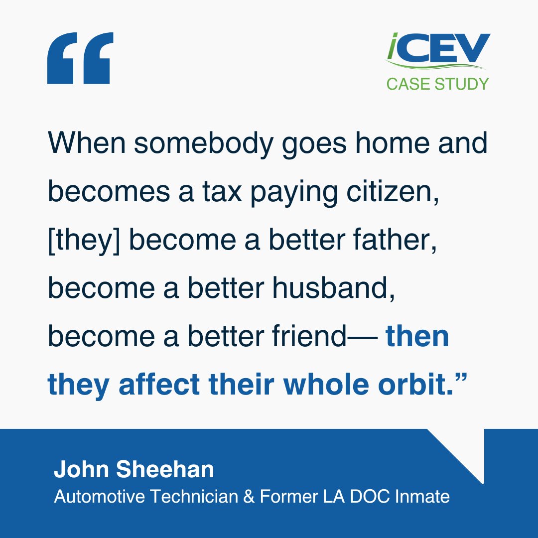 iCEVonline's tweet image. John Sheehan transformed his life through education and is now using his experiences to help others find a brighter path. #CTE #CareerTechEd #industrycertifications

Read John's powerful story here: bit.ly/3xGoKra