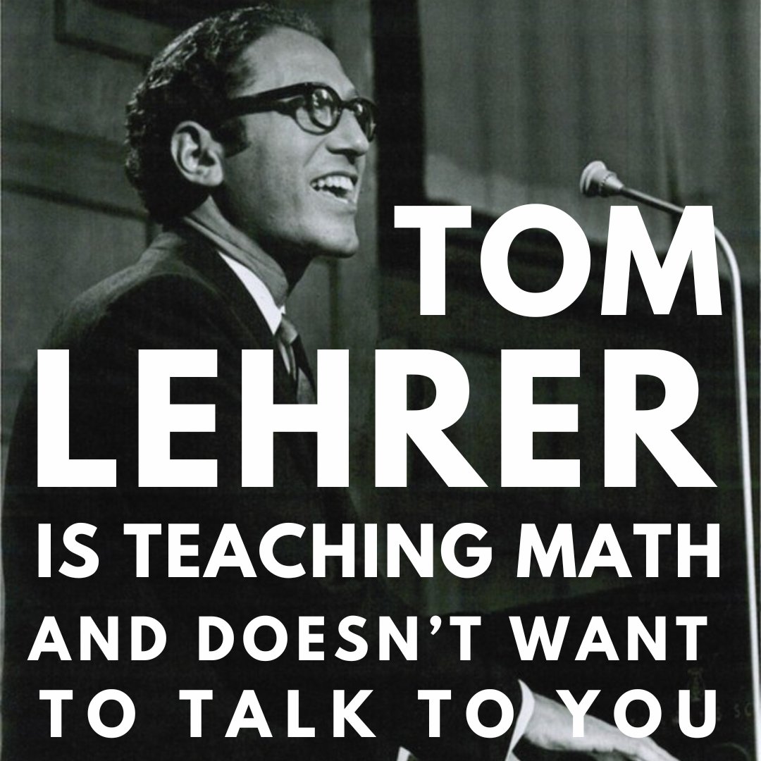 A few return tickets have been released for matinee and evening performances this Saturday and Sunday. Get them quick!

🎟️bit.ly/tom-lehrer