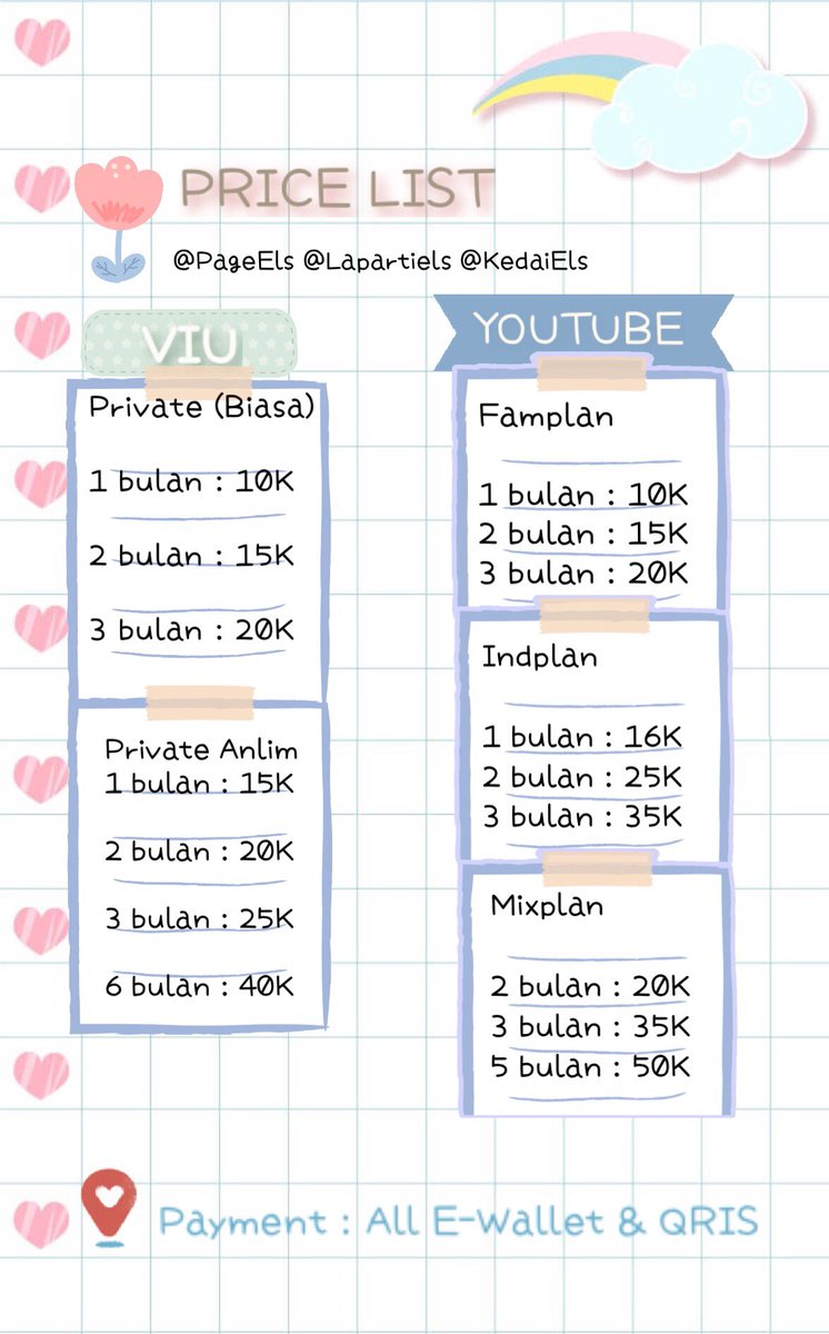 PageEls's tweet photo. ⠀

𓍢ִ໋🌷͙֒⋆
Price List : Streaming Apps 3

Order via DM or https://t.co/oXiNUuex0x

Testi : https://t.co/3kG4mgHJre 💐
——————————————

⠀ ⠀ https://t.co/jm29mN5ulw