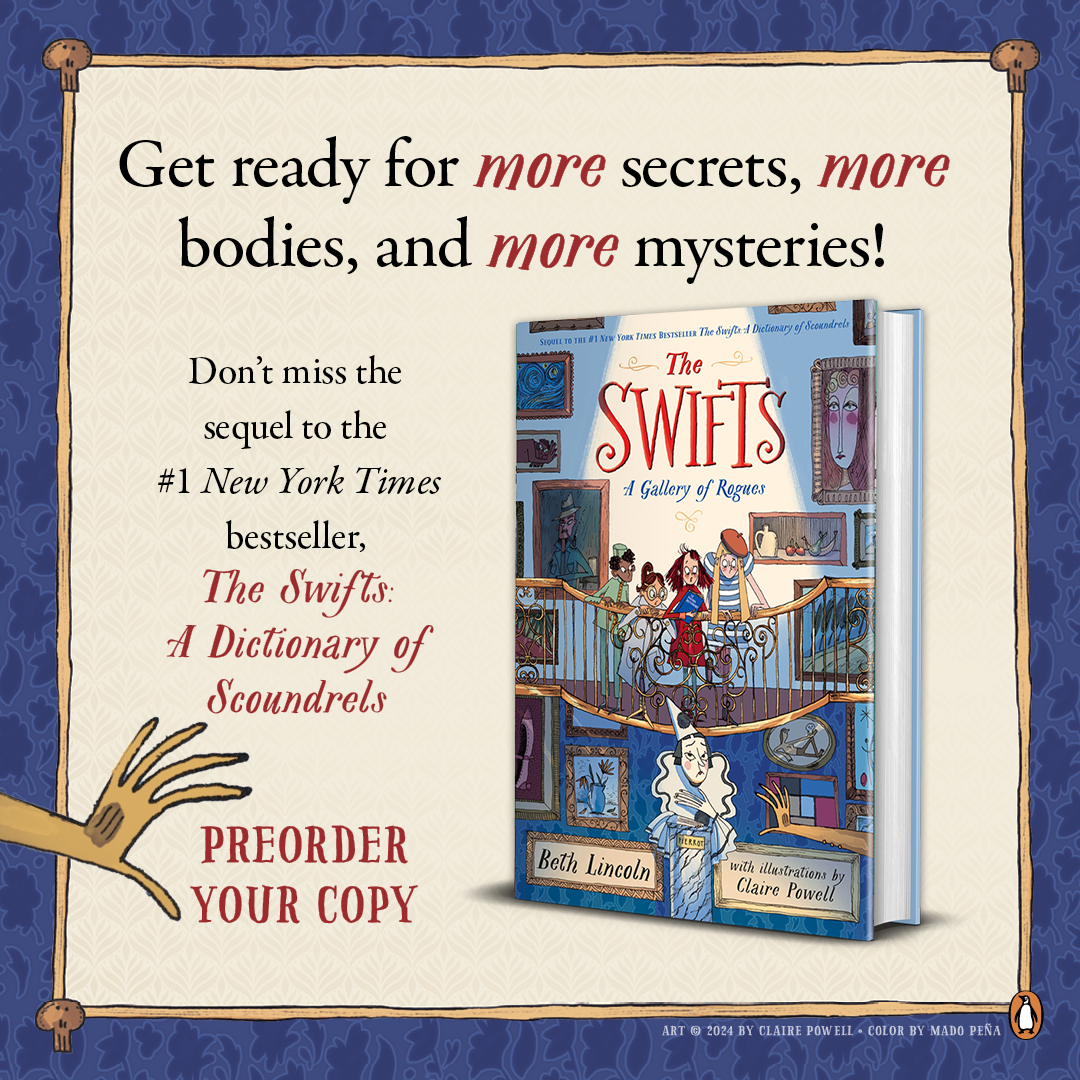Penguin Young Readers School & Library (@penguinclass) on Twitter photo Did your class/library love THE SWIFTS? Get ready for more shenanigans in this hilarious and quick-witted mystery series with book 2, THE SWIFTS: A GALLERY OF ROGUES. <a href="/bethatintervals/">beth lincoln (updates only)</a> Did your class/library love THE SWIFTS? Get ready for more shenanigans in this hilarious and quick-witted mystery series with book 2, THE SWIFTS: A GALLERY OF ROGUES. <a href="/bethatintervals/">beth lincoln (updates only)</a>
