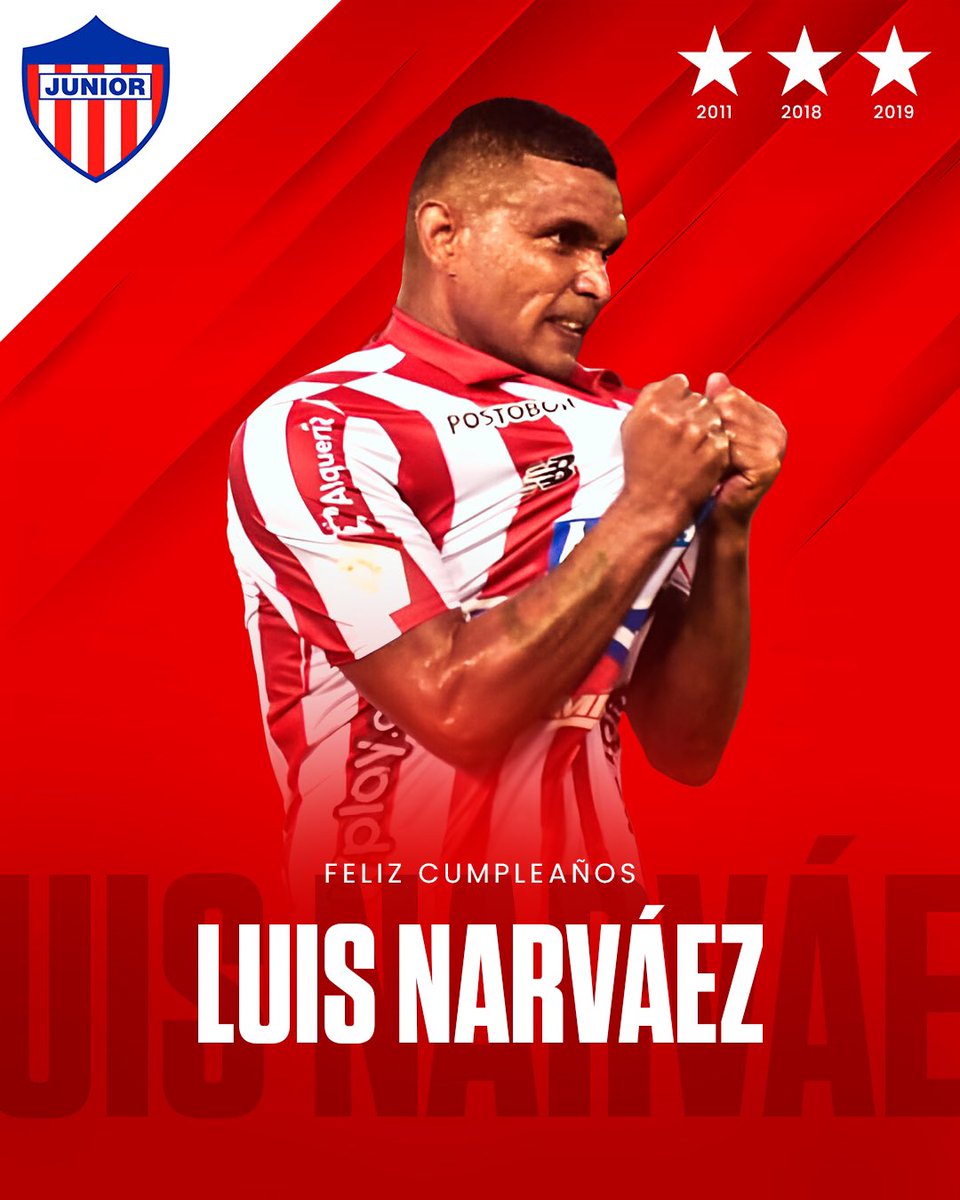 JuniorClubSA's tweet photo. 🎂🎉¡Cumpleaños Junioristas!
Hoy felicitamos en sus cumpleaños a Luis Narváez (campeón de 3 Ligas colombianas con Junior FC) y Yony González (campeón de 1 Liga colombiana con Junior FC).
¡Gracias por sus grandes aportes en la historia de nuestra institución! 

#CentenarioRojiblanco 
 #VamosJunior🔴⚪🔵