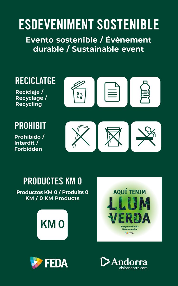 andorraworld_ad's tweet photo. Sabíeu que enguany som més sostenibles que mai? El recinte que acull el nou espectacle del @Cirque funciona amb Llum Verda certificada per @FEDA_Andorra, la restauració conté productes de proximitat i tenim més punts de reciclatge.
Entre tots, cap a una experiència #Sublim! https://t.co/LTWdKgshDz