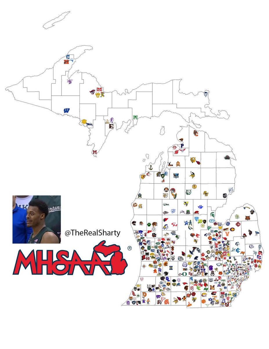 Ladies and gentleman, I humbly present the nearly 500 high schools I was able to locate as part of MHSAA.

Yes I'm a sicko with too much free time.