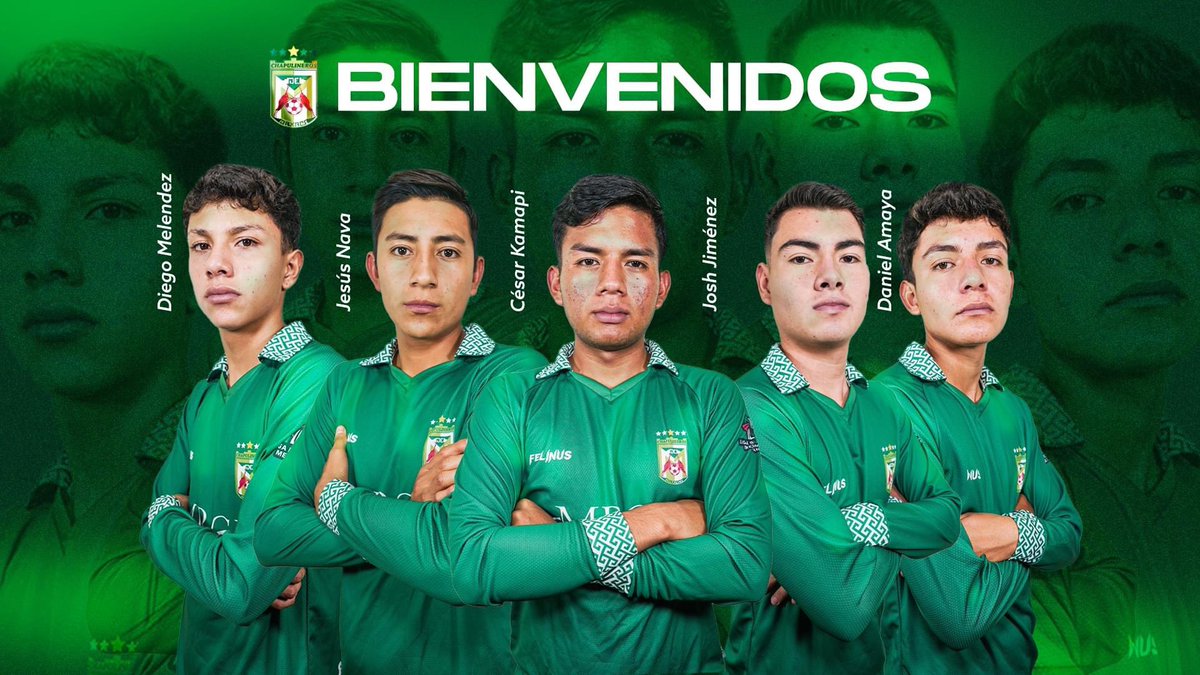 Bienvenido el talento oaxaqueño ‼️

Éxito a estos 5 jóvenes oaxaqueños que traen el proceso desde las inferiores de Chapulineros de Oaxaca y que tras tener minutos en LBM con Mezcaleros de Oaxaca, ahora se unen a nuestro primer equipo.

#Renova2024 ⚽️