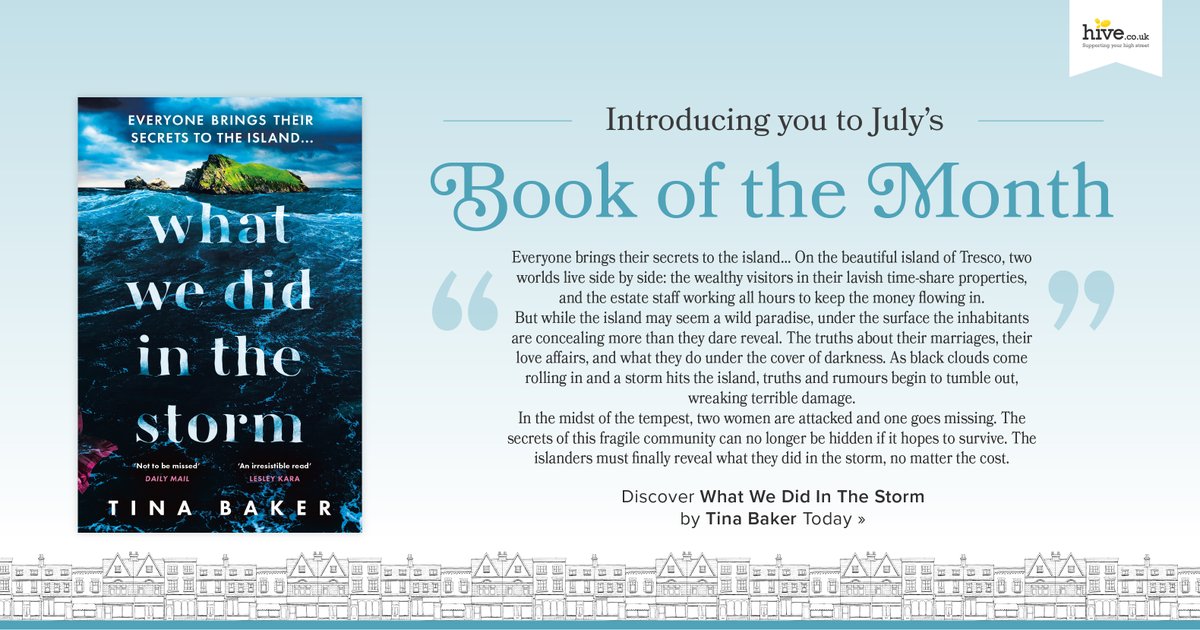 hivestores's tweet photo. Can you ever go wrong with thrillers set on a remote island?
We don't think so, but we'd love to know your thoughts on 'What We Did In The Storm,' our fantastic book of the month by Tina Baker! 
Check it out here: https://t.co/vlburZBUkF

#Bookofthemonth https://t.co/IbWPKIAiav