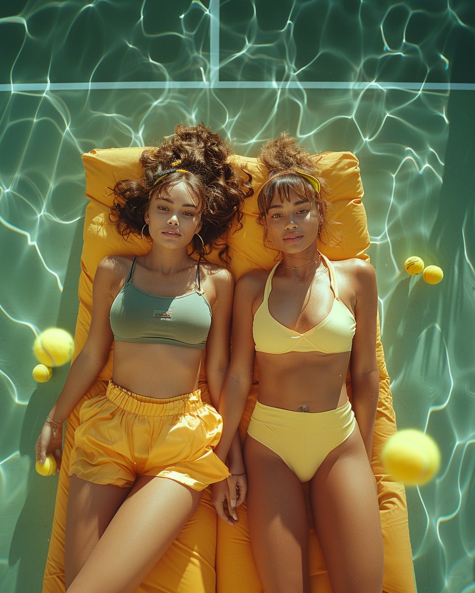 Bask in the drama of golden summer! Two friends caught in a serene moment, draped across a vibrant yellow raft amidst the dance of sunlight on water. A perfect escape captured in time. #SummerDrama #GoldenMoments //Created by user stachemou in #midjourney 

#midjourneyai