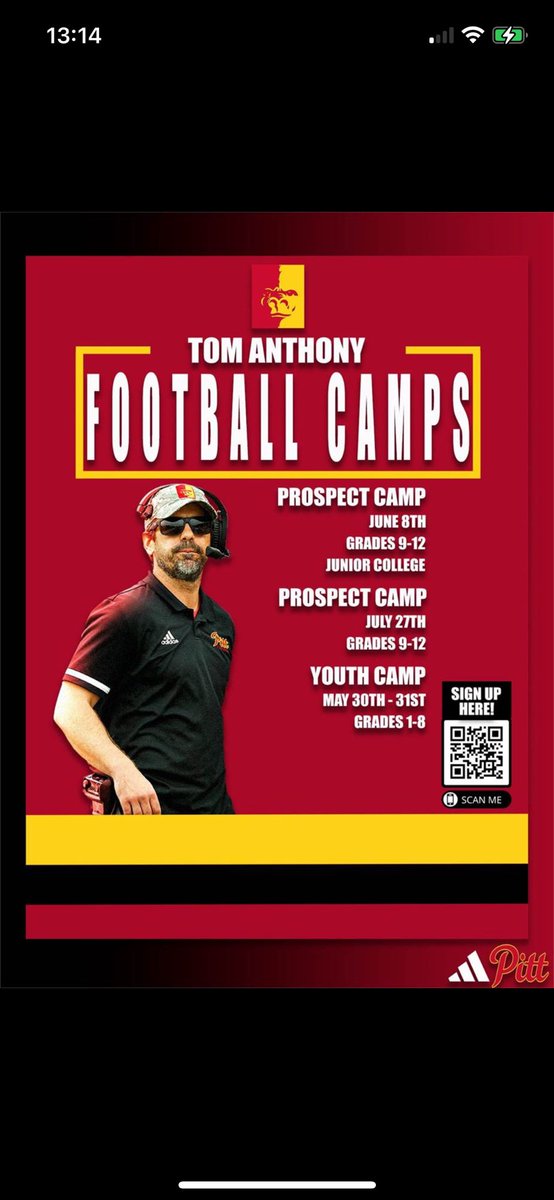 Excited for the invite to <a href="/GorillasFB/">Pitt State Football</a> mega camp this month by <a href="/Gregg_Hollins/">Coach Gregg Hollins</a>. Beyond blessed to receive this invite! <a href="/CoachCalebWiley/">Caleb Wiley</a> <a href="/CoachHays_/">Anthony Hays</a> <a href="/SavannahFB_/">Savannah Savage Football</a> <a href="/ZaydenSnapp1/">Zayden Snapp</a> <a href="/SnappZach/">Zachary Snapp</a>