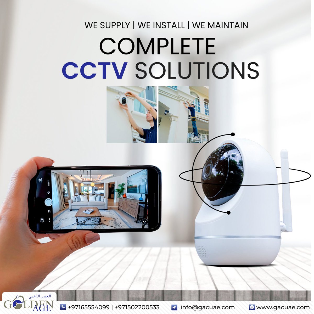gac_ae's tweet photo. Experience unmatched security with our comprehensive CCTV solutions! From supply to installation and maintenance, Golden Age Computers ensures peace of mind 24/7.

#goldenage #innovatewithgac #Security #homesecurity #cctvcamera #installation #peaceofmind #DubaiPortaPottyvideo https://t.co/CMfhzgmXiS