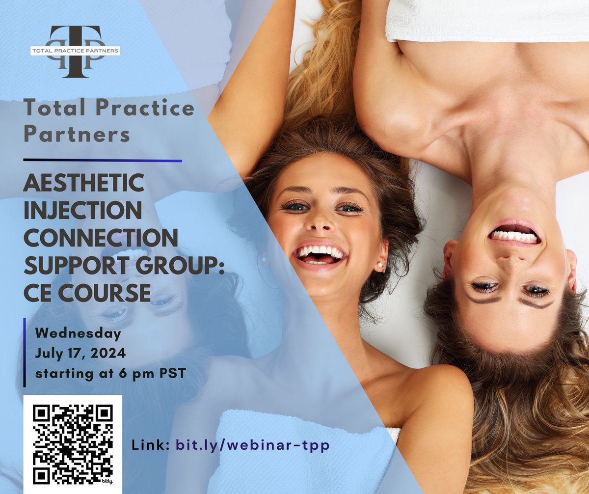 TotalPractice1's tweet image. Join us for a free in-service and CE on Standardized Procedures on Wednesday July 17, 2024 at 6pm PST via MS Teams.

Course Registration: forms.office.com/r/0MG9v9JkbF

Webinar Link: bit.ly/webinar-tpp

#RN #AestheticNurse #AestheticPractice