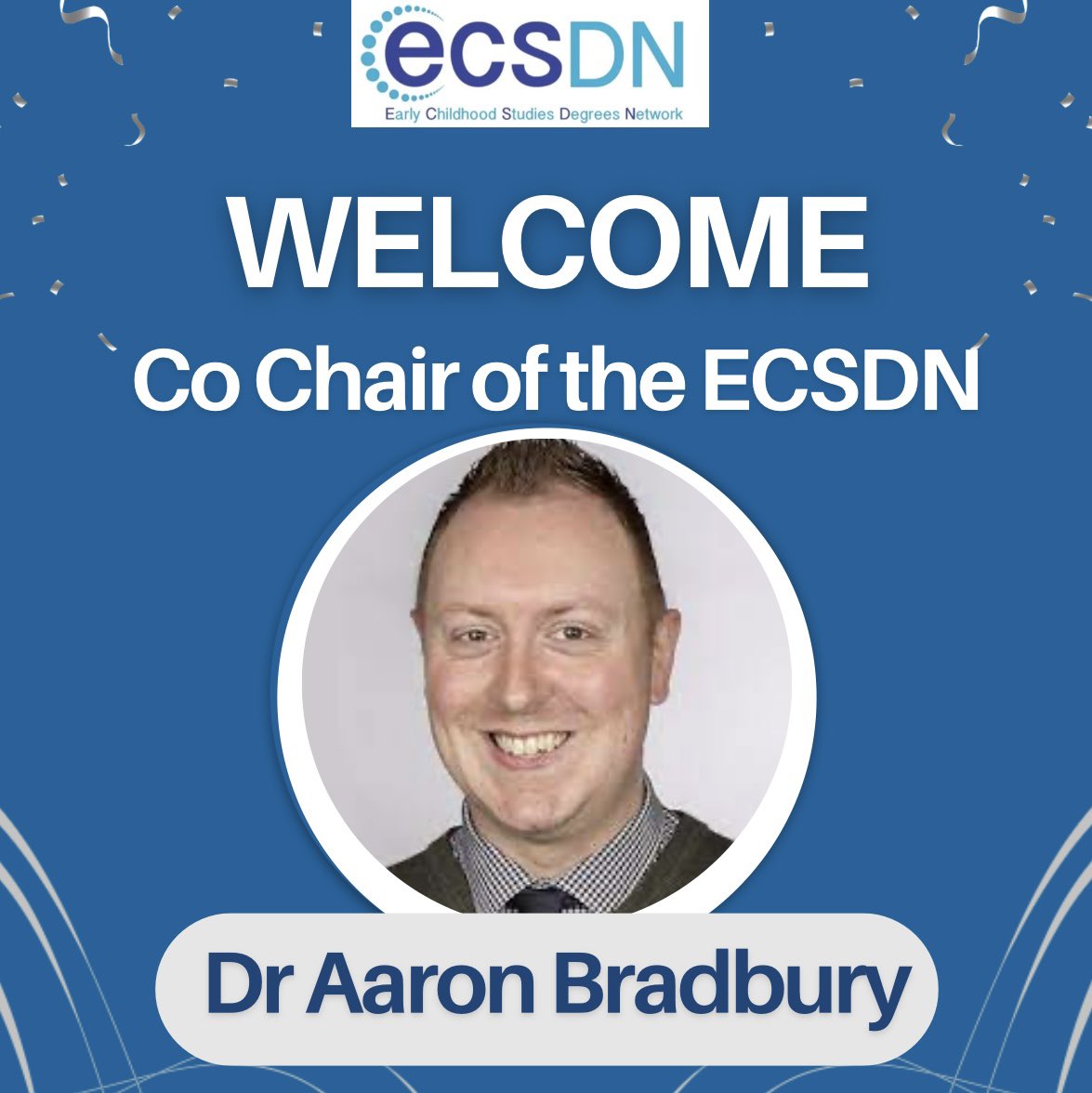 ECSDNetwork's tweet photo. ๐จNEWS๐จ
Today we welcome our new Co Chair Dr Aaron Bradbury @AaronTeamEC who will work alongside Dr Tanya Richardson @TanWillDoIt Co Chair in his new role. We know that it will be a true partnership and support the ECSDN in growth of Early Childhood Graduates for our sector. https://t.co/uL8qiCKHiV