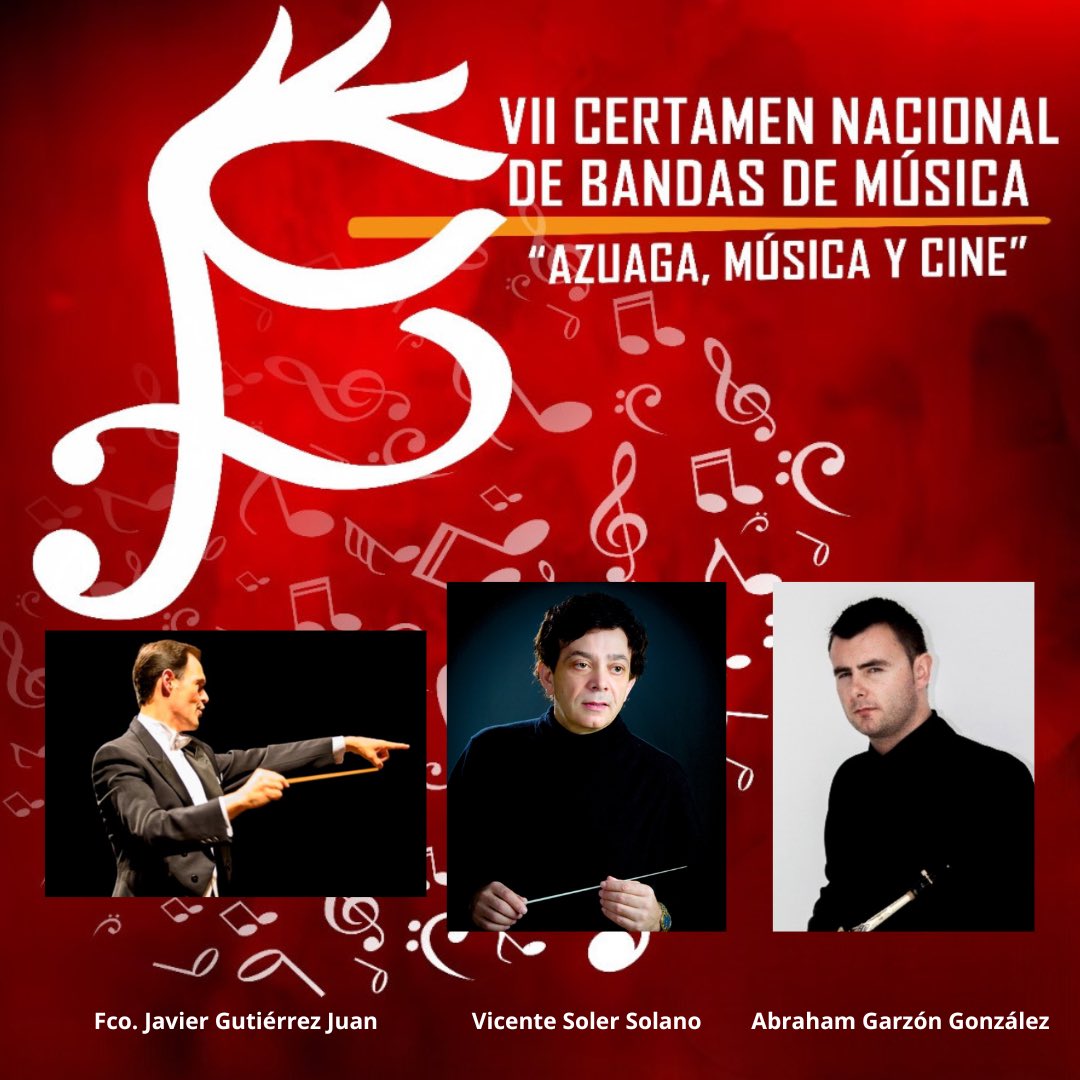 BandaDeAzuaga's tweet photo. VII CERTAMEN NACIONAL DE BANDAS 

Os presentamos a los miembros del jurado que puntuarán las actuaciones de las 3 bandas. Ellos son:

- Francisco Javier Gutiérrez Juan
- ⁠Vicente Soler Solano
- ⁠Abraham Garzón González

Seguro lo tendrán muy difícil para elegir al GANADOR 🥇 https://t.co/Y3WOi9mGmO