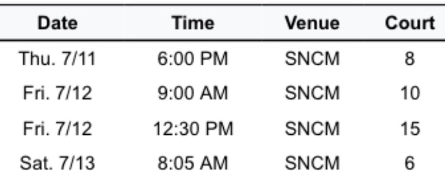 Slight schedule change