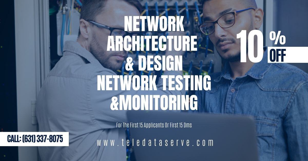 Teledataserve1's tweet image. 🌐 Dive into flawless network architecture &amp;amp; robust testing! First 15 applicants or DMs get 10% off. 🛡️ Call now at (631) 337-8075 or visit teledataserve.com #NetworkArchitecture #NetworkTesting #Monitoring