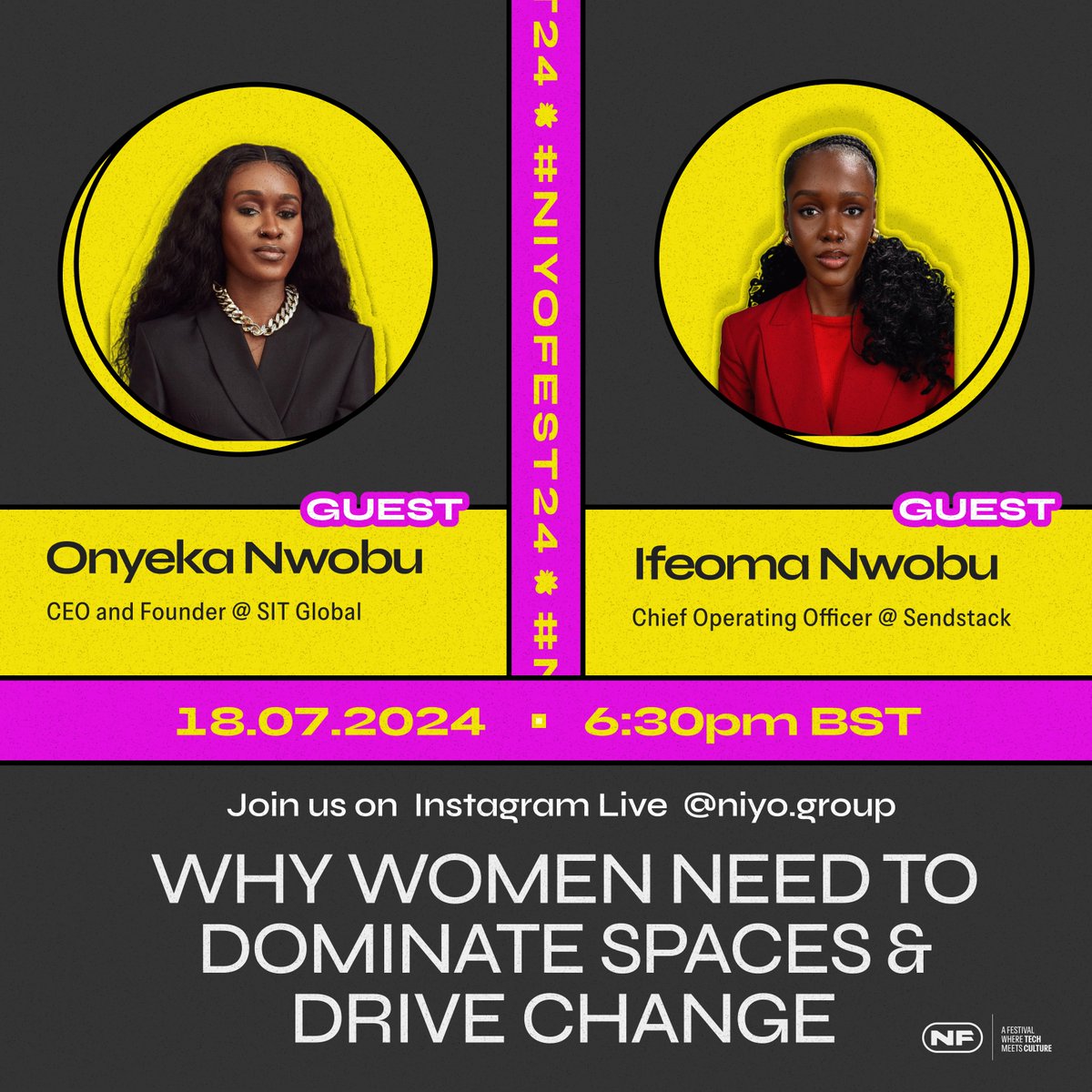 Niyo Group (@niyogroup) on Twitter photo It's crucial for women to take the lead and drive innovation in today's world.
That's why we're excited to be joined by two powerhouses who are doing just that <a href="/ifbnw/">Ifeoma B. Nwobu</a>, COO @theSendstack & <a href="/Onyeka_Nwobu/">Onyeka Nwobu ✨</a>, Founder of SIT GLOBAL. 👏🏾
Schedule the live: instagram.com/niyo.group?upc… It's crucial for women to take the lead and drive innovation in today's world.
That's why we're excited to be joined by two powerhouses who are doing just that <a href="/ifbnw/">Ifeoma B. Nwobu</a>, COO @theSendstack & <a href="/Onyeka_Nwobu/">Onyeka Nwobu ✨</a>, Founder of SIT GLOBAL. 👏🏾
Schedule the live: instagram.com/niyo.group?upc…