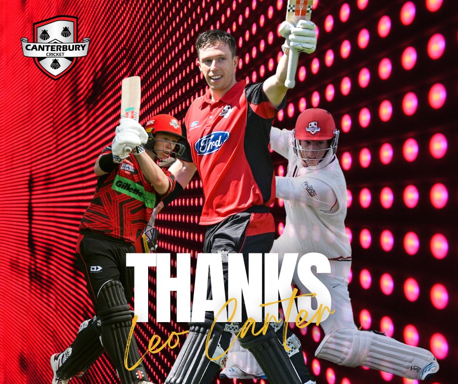 👊 | Thanks for your service Leo Carter.

After representing Canterbury since 2014 in over 170 games, Leo is set to leave Canterbury before the 2024/25 season.

Read the full statement here: canterburycricket.org.nz/news/

Once a King, always a King. 👑

#wearecanterbury