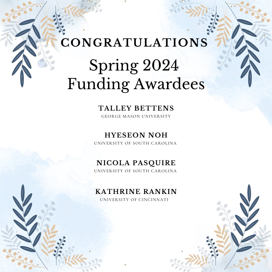 Congrats to our ADPCCJ Spring 2024 funding awardees! The awards will be used for the students' dissertation research. 🥳