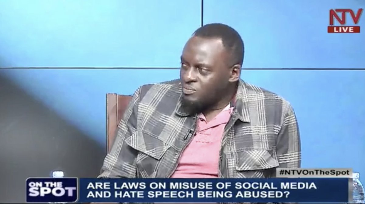 ntvuganda's tweet photo. Abusing the president is part of democracy. If the first family doesn't want to face criticism, offense or be demeaned, they should resign, leave the State House, and start rearing cows. Being a leader inherently requires having a thick skin- Kiiza Eron, lawyer 
#NTVOnTheSpot https://t.co/18MuyjVdy8