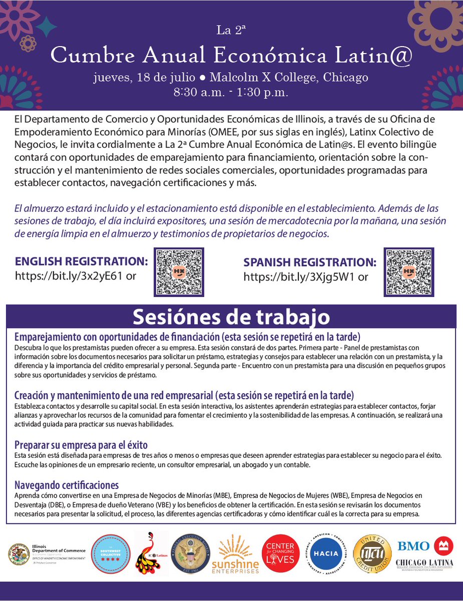 GrowthDimension's tweet photo. Illinois Department of Commerce &amp; Economic Opportunity is hosting their 2nd Annual Latin@ Economic Summit on Thursday, July 18th at Malcolm X College, Chicago,
register in Spanish at https://t.co/ij6Qm79UUo or in English at https://t.co/ooqQ47JNCy. https://t.co/WDuqPSyUo7