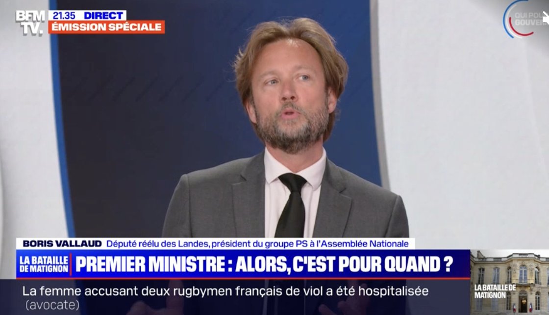 tcabarrus's tweet image. Désolation! J'entends Boris Vallaud défendre la candidature d'Olivier Faure pour Matignon. 
Ce serait un très mauvais signal car le premier secrétaire du PS est devenu le paillasson de Jean-Luc Mélenchon en acceptant de se mettre sous la coupe de la France Insoumise. Mais