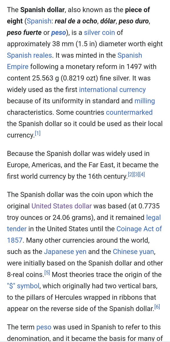 Ballesteroscarm's tweet photo. @jontxpp @cooltechtipz They didn't. American dollar came after the Spanish dollar created in 1497 and the strongest coin for centuries https://t.co/g7GQjCyqz4