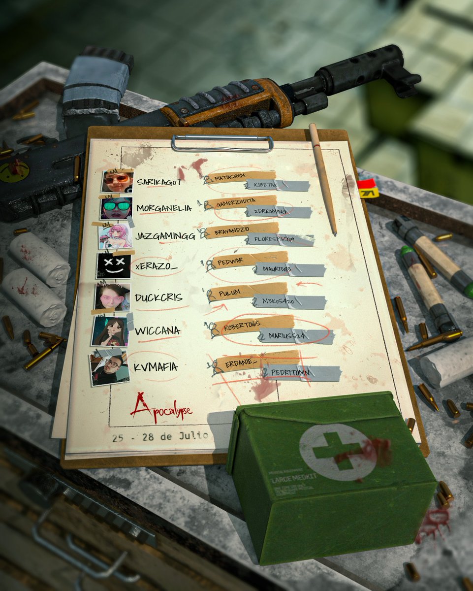 ¡Bienvenidos al mundo de #ApocalypseRust!            

🔥Team SARIKAG07
🔥Team <a href="/morg4nelia/">Morganelia</a> 
🔥Team <a href="/jazgamingg/">JazGamingg💀⚰️【TomoeVProject】</a>
🔥Team @xErazo_ 
🔥Team <a href="/DuckCrisss/">Cris</a> 
🔥Team <a href="/WiccanaTV/">Wiccana 🌸</a> 
🔥Team <a href="/KvMafia/">𝕶𝖊𝖛𝖎𝖓</a>
