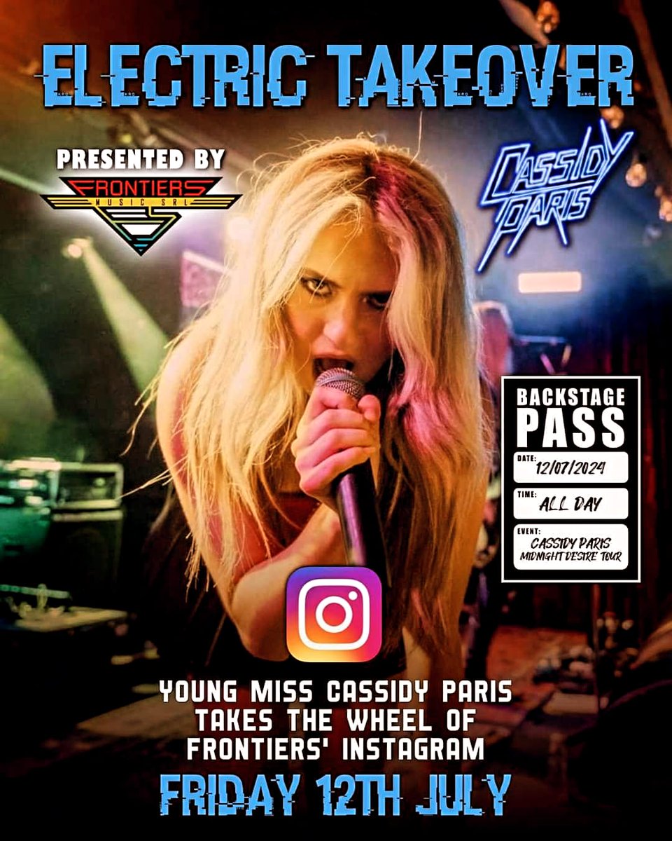 cassidyparisofficial (@cassidyparisj) on Twitter photo EXCLUSIVE BACKSTAGE PASS to Cassidy Paris’ very first headline show on her ‘Midnight Desire Tour’ of the UK!
Cassidy takes the wheel of Frontiers Music SRL’s INSTAGRAM this Friday 12th of July. <a href="/FrontiersMusic1/">Frontiers Music srl</a> <a href="/ClassicRockMag/">Classic Rock Magazine</a> <a href="/RockfiendPubli1/">Rockfiend</a> <a href="/jace_media/">Jace Media Music</a> <a href="/NWOCRofficial/">Jezzas New Wave Of Classic Rock</a> EXCLUSIVE BACKSTAGE PASS to Cassidy Paris’ very first headline show on her ‘Midnight Desire Tour’ of the UK!
Cassidy takes the wheel of Frontiers Music SRL’s INSTAGRAM this Friday 12th of July. <a href="/FrontiersMusic1/">Frontiers Music srl</a> <a href="/ClassicRockMag/">Classic Rock Magazine</a> <a href="/RockfiendPubli1/">Rockfiend</a> <a href="/jace_media/">Jace Media Music</a> <a href="/NWOCRofficial/">Jezzas New Wave Of Classic Rock</a>