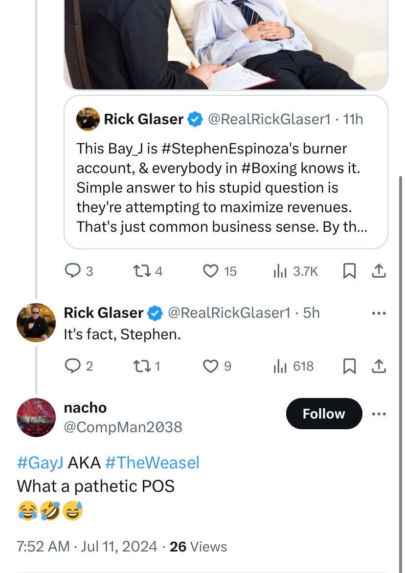 bay_jev's tweet photo. This dude ‘#MrPullUp’ aka ‘nacho’ really commented on the conspiracy that I’m Espinoza’s burner with his own burner. This level of projection is mental illness. https://t.co/pHowIfSVxN
