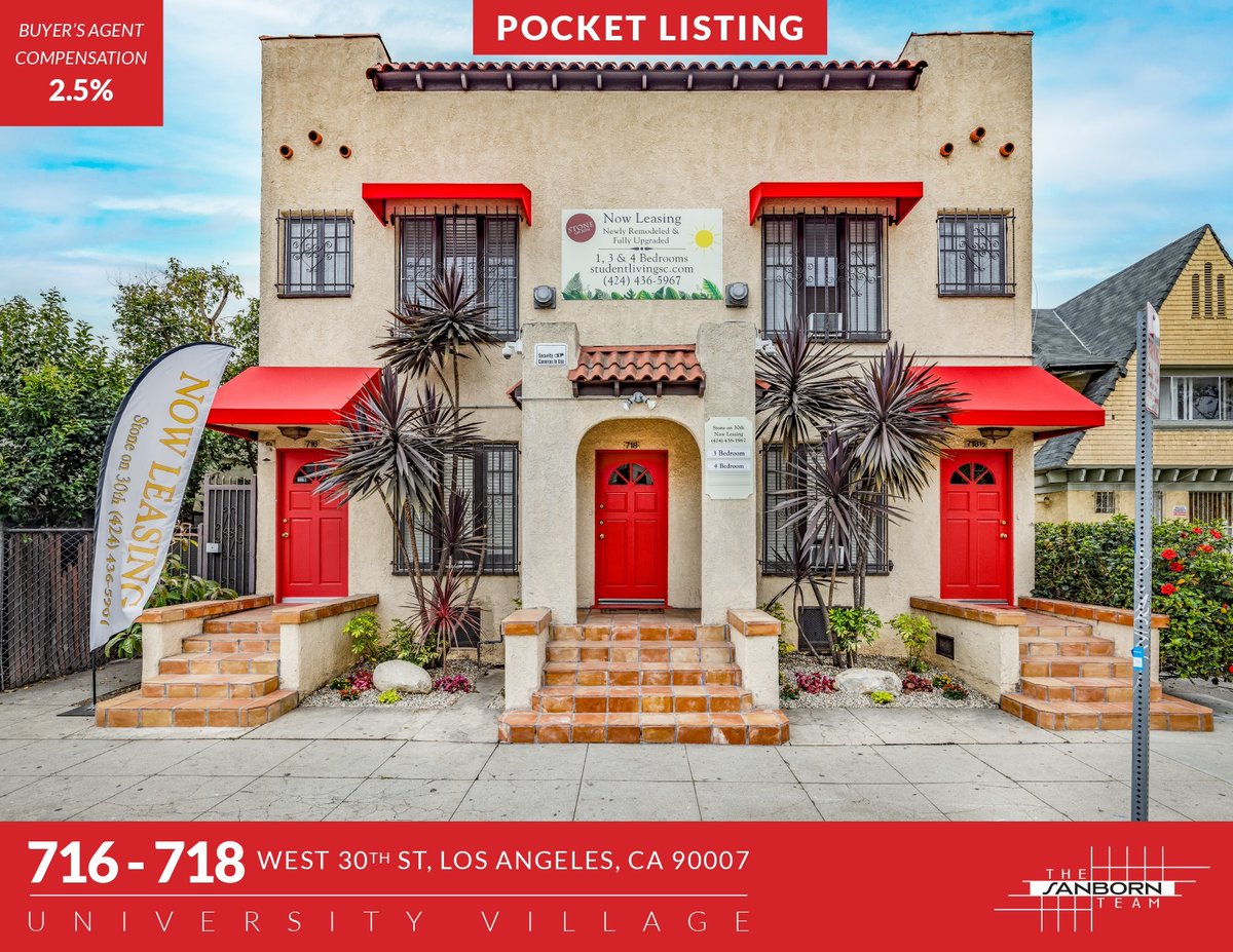 sanbornteam's tweet photo. Pocket Listing: Prime USC student housing with a 5.6% CAP Rate – an exceptional investment opportunity!

Nancy Sanborn | DRE# 00771096
Brian Joy | DRE# 01324371

Berkshire Hathaway HomeServices California Properties
#losangeles #larealestate #realestate #USCproperty https://t.co/9wjsXUNXrC