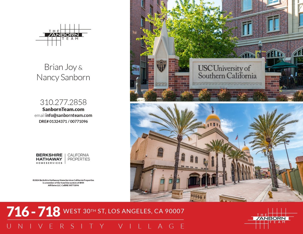 sanbornteam's tweet photo. Pocket Listing: Prime USC student housing with a 5.6% CAP Rate – an exceptional investment opportunity!

Nancy Sanborn | DRE# 00771096
Brian Joy | DRE# 01324371

Berkshire Hathaway HomeServices California Properties
#losangeles #larealestate #realestate #USCproperty https://t.co/9wjsXUNXrC