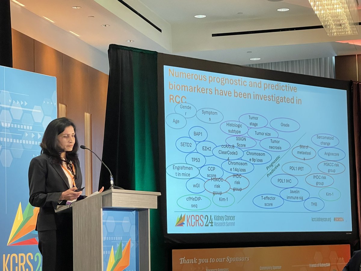 neerajaiims's tweet image. Prognostic and Predictive Biomarkers in #kidneycancer Very insightful talk by @PayalKapur5 @UTSWMedCenter 👉Tumor thrombus grading predicts metastasis free survival better than primary RCc grading &amp;amp; more👇#KCRS24 @kidneycan @DrChoueiri @JBrugarolas @HHammersMD