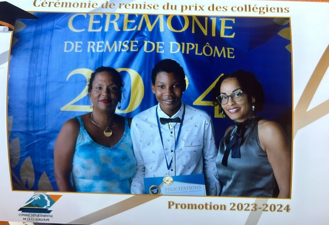 Félicitations à Keyran CARMASOL de 3eme PRÉPA MÉTIERS. Il a été récompensé ce matin par le conseil départemental à la résidence départementale au Gosier pour l’excellence de son travail. Mention très bien au DNB PRO avec 17 de moyenne 🤩