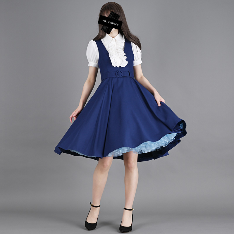 リノン・ワンピース ネイビー - メルカリ｜ノースリーブ 