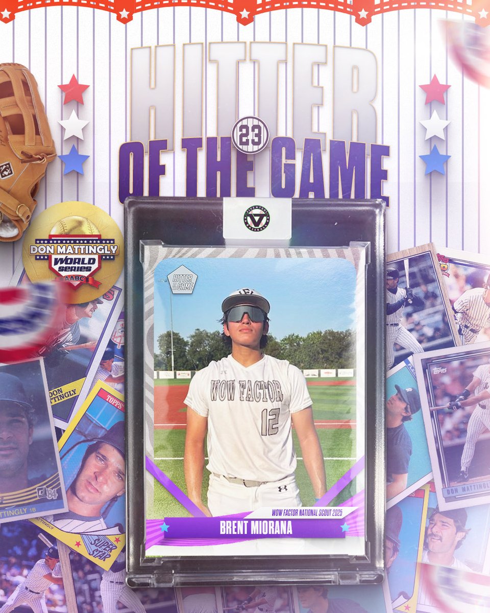 #MattinglyWS F: <a href="/wowfactorscout/">Wow Factor National Scout 2025 Baseball</a> 2025, Houston Wildcatters 2025 Navy 2
PoG: Roberto Gadola 2-3, 3 RBI, 2R
Hitter: <a href="/BrentMiorana/">Brent Miorana</a> 1-1, 2B, 2 RBI, 4R
Notable: <a href="/guillory_carter/">Carter Guillory</a> 1-2, HR, 2 RBI, 2R