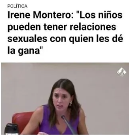 Iherreraa's tweet photo. #sinfiltros_tv   Llegó la amiga de Iraci, Irene Montero, la que dice que los niños pueden tener sexo con quien les dé la gana.  Otra depravada de la izquierda https://t.co/5mvMbU8RTI