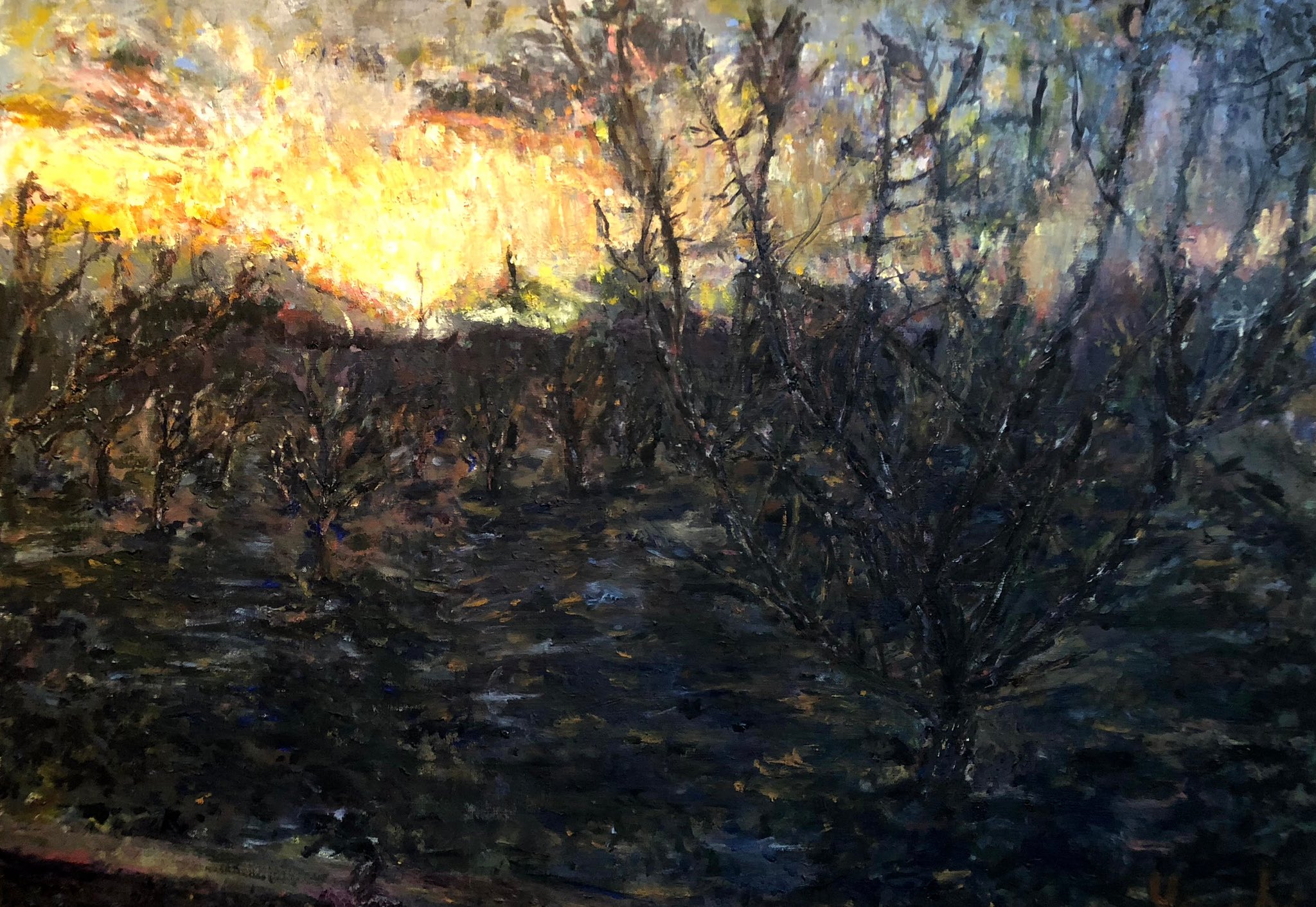 油絵 山火事 油絵 山火事