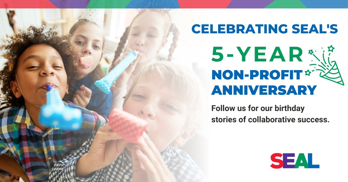 SEALedEquity's tweet photo. ๐ SEAL is celebrating 5 years as a non-profit! ๐
We couldn't have done it without our amazing partners. Join us for a year-long celebration of growth and success!
#HappyBirthday #SEALedEquity #Nonprofit #BilingualEducation #DualLanguageLearners #EducationImpact https://t.co/wFKCxlfUKi
