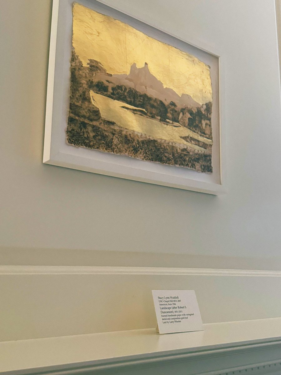 MichelleItano's tweet photo. …I learned so much and was inspired by the collection of art by UNC graduates and faculty displayed through the house and described by Liza Roberts, who wrote a book celebrating the visual art of North Carolina. #gtbath #tarheelbustour https://t.co/W4JgQQp09Y