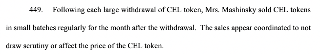 cryptohunter0x's tweet photo. 2/ Following each large withdrawal of CEL token, Mrs. Mashinsky sold CEL tokens in small batches regularly for the month after the withdrawal
She was selling into the #CELShortSqueeze 🍋 https://t.co/83TMUEOr8l