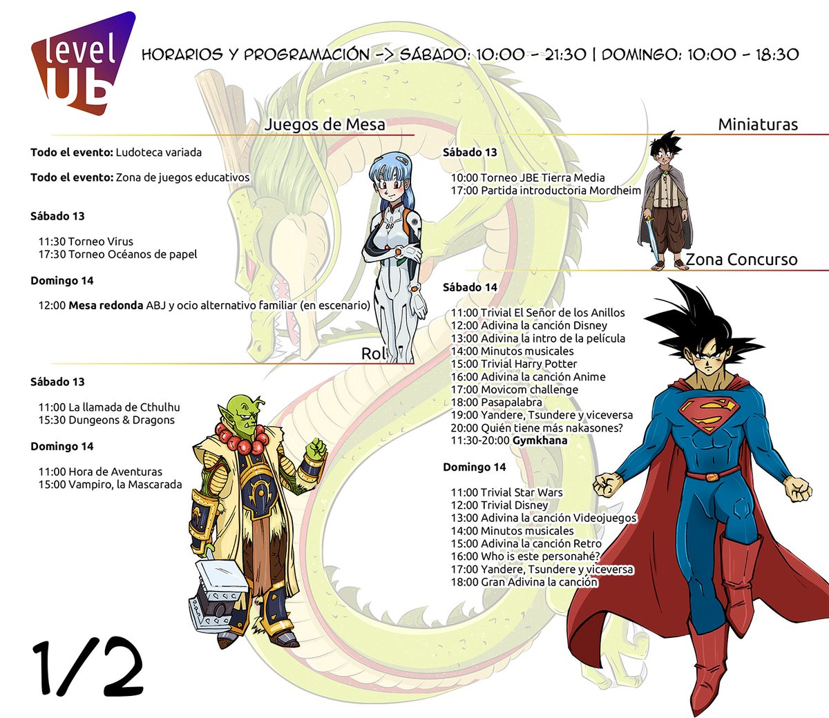 level_ub's tweet photo. ¡Falta muy poquito para que la octava edición de Level Ub abra sus puertas! Aquí presentamos el horario del evento para que no os perdáis nada.
#levelub24 #ubeda #friki #juegosdemesa #miniaturas #rpg #videojuegos #manga #cosplay #kpop https://t.co/8lvuKrkv7L