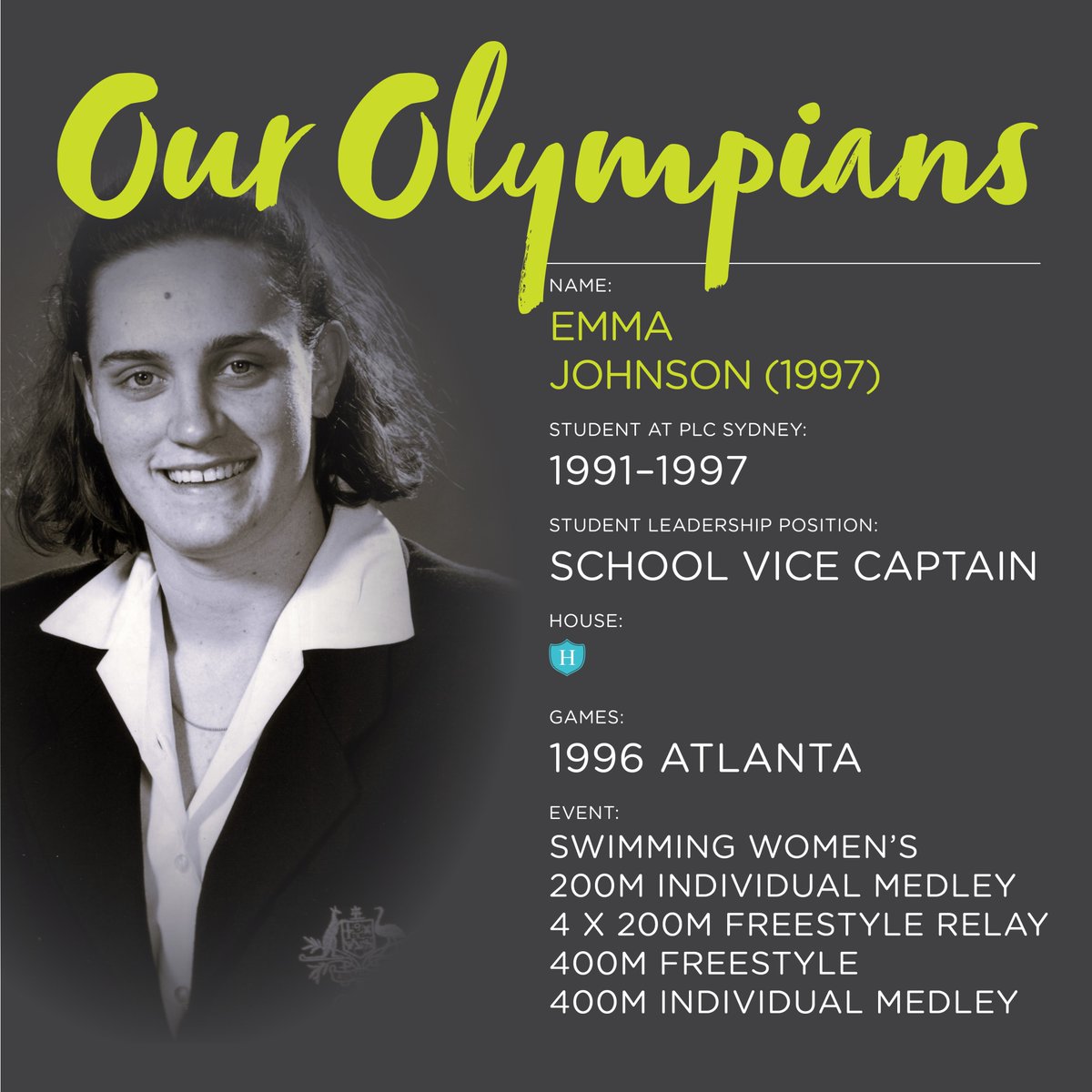The ninth athlete in our series highlighting remarkable #PLCSydney staff &amp; students who have represented Australia in the Olympic &amp; Paralympic Games is ex-student Emma Johnson (1997). Emma was 16 when she won bronze at the 1996 Atlanta Olympics.

Read more linkedin.com/feed/update/ur…