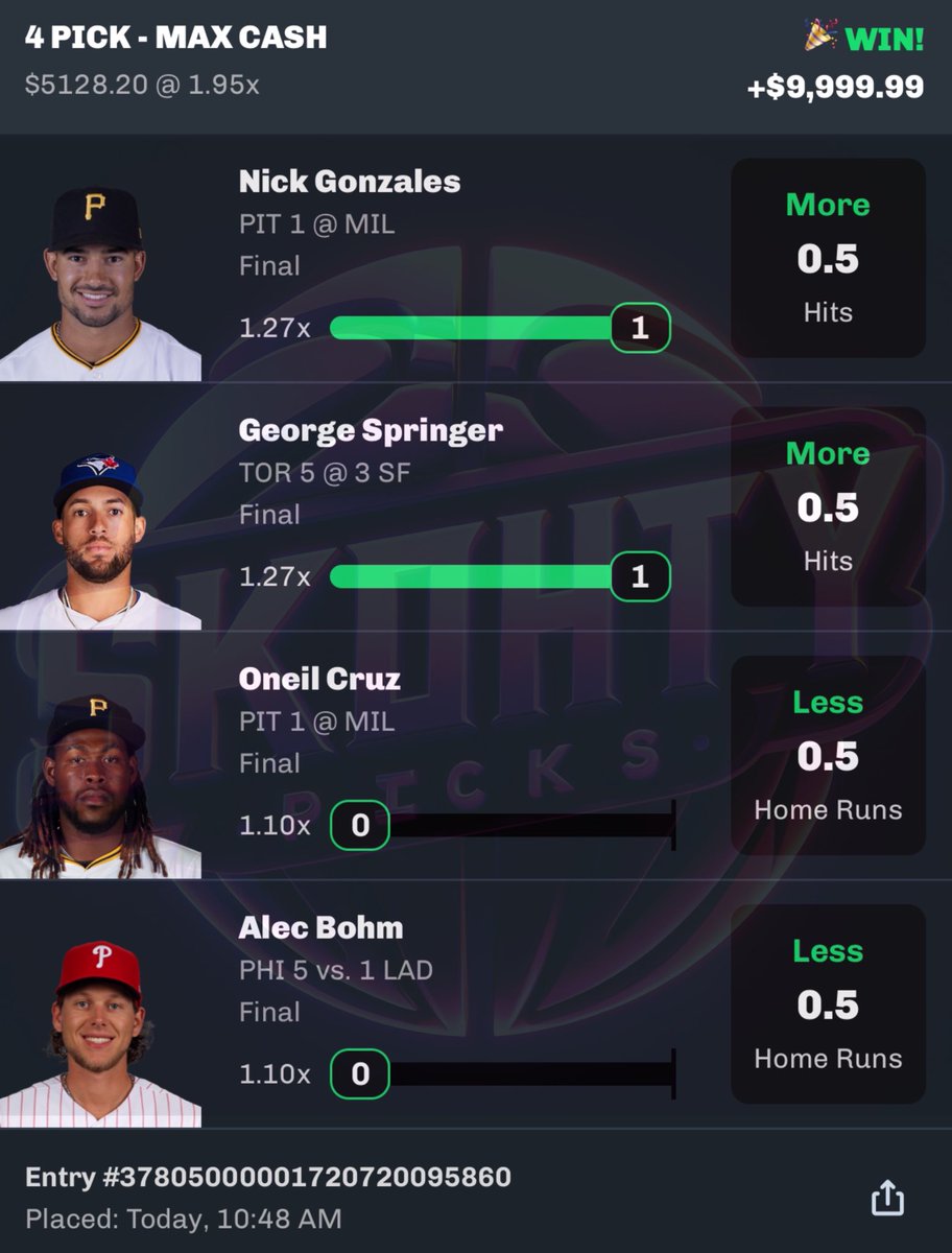 SkohtyDFS's tweet photo. $4,000 to 1 person RIGHT NOW 😮‍💨❤️

Requirements:
👍 Like
❤️ Follow @SkohtyDFS 
♻️ ReTweet
💬 Comment Cashtag/Venmo
🎰 Use Code “Skohty” On Chalkboard 

Goodluck!

VIP CASH THE 10,000 #MLB SLIP💰🧑‍🍳

#GamblingX #SkohtyPicks https://t.co/DsJDfXjtqs