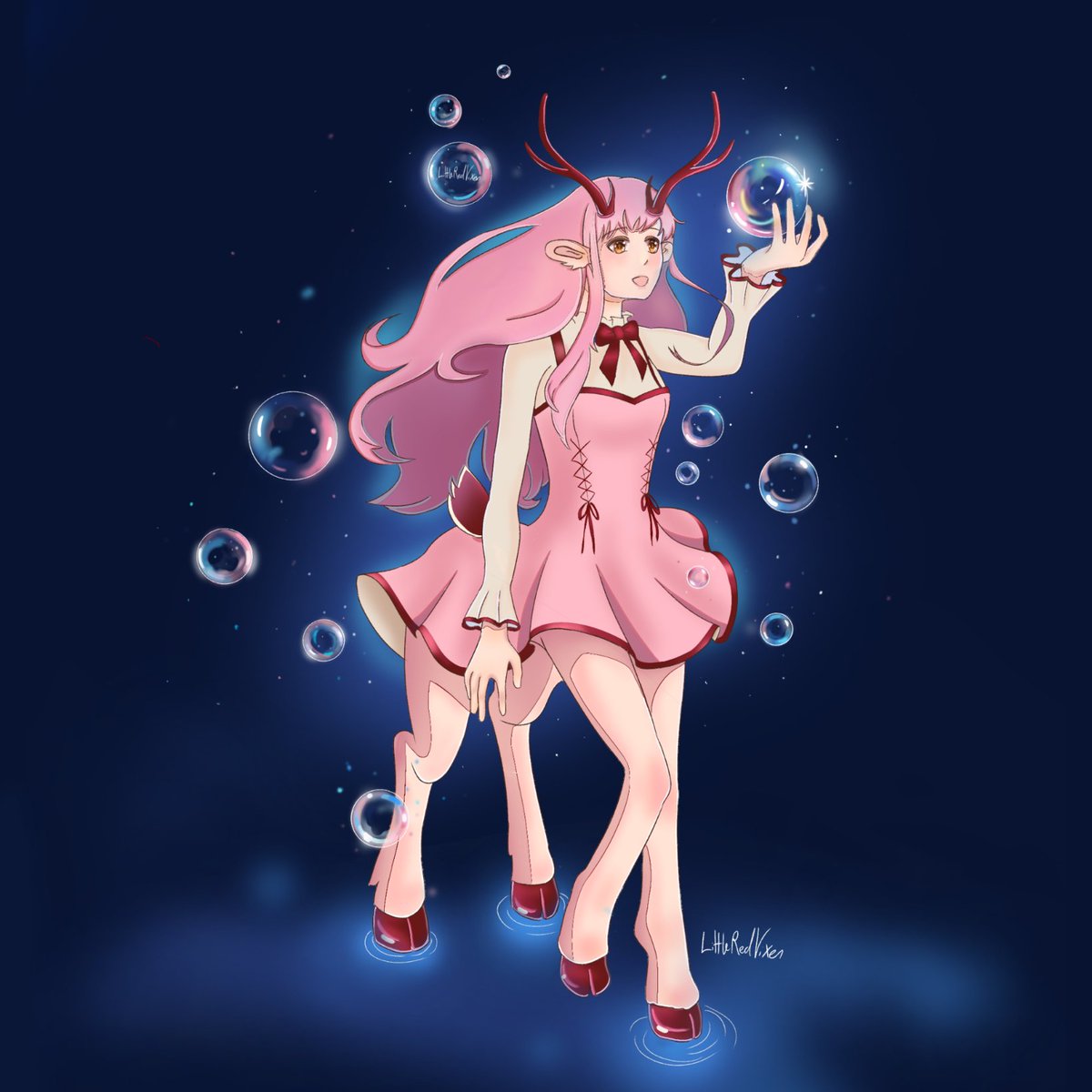 LittleRedVixen1's tweet photo. Happy 3 year birthday Shining Nikki! I thought it would be interesting to come up with what kind of mythical creature Nikki would be, then I thought, what could be more fitting than a deer centaur!
#WandererMusing #ShiningNikki3Years. https://t.co/zZD3VmiAGq