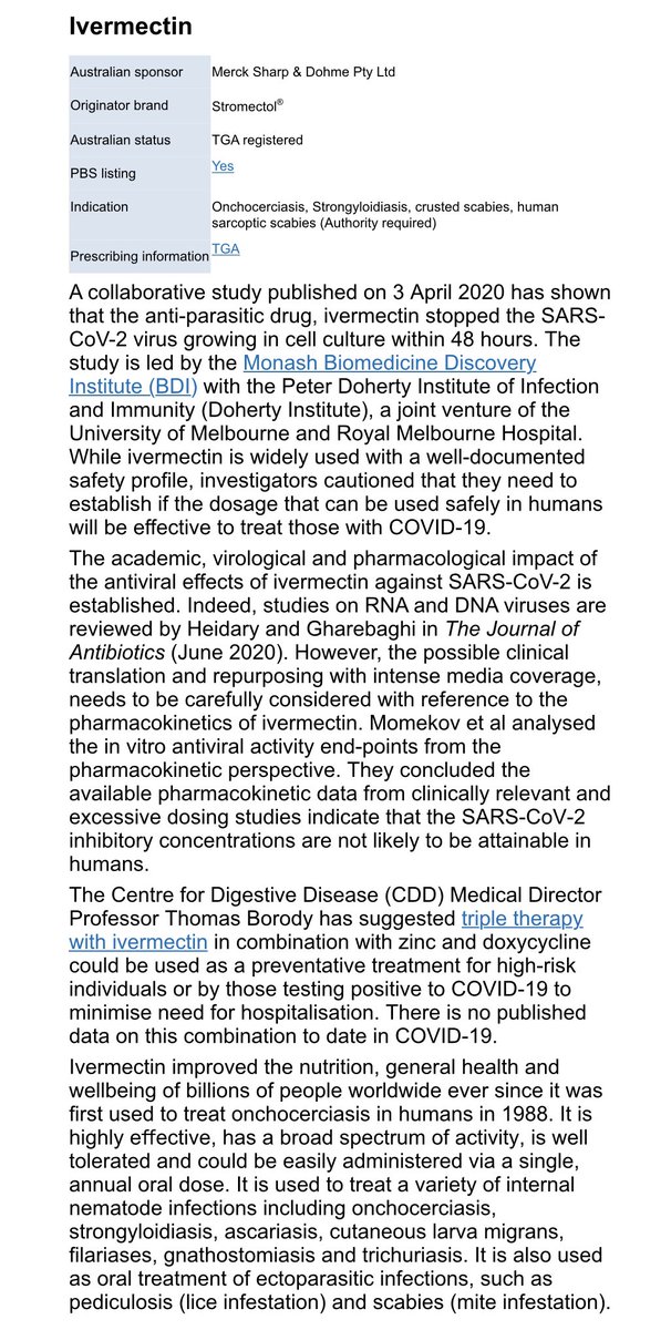 karrichapus's tweet image. Ivermectin was safe and did stop Covid. The Australian Government knew because they wrote a report on it in Oct 2020 and a study from Monash Uni was presented in a medical journal. (Links below)