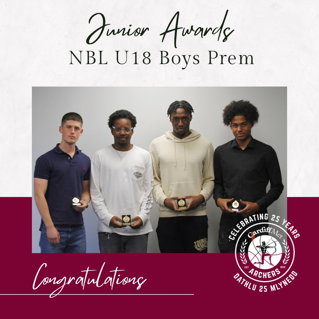 𝗝𝘂𝗻𝗶𝗼𝗿 𝗔𝘄𝗮𝗿𝗱𝘀

Congratulations to the winners from our NBL U18 Men Prem Team. 

Defensive Player - Antonio  
Coaches Player - Ish
Most Improved Player - Destiny
MVP - Josh  

facebook.com/share/p/6EYcMQ…

Da iawn, all! 

#ArcherFamily25