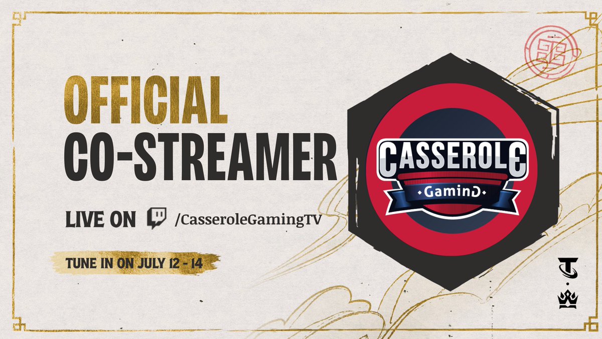 It's oficial 📃🖊️

Somos co-streamers oficiales del mundial de TFT del set 11!!

Nos vamos el día de mañana en twitch!!
Twitch.tv/CasseroleGamin…

Aquí en horario:
5:00 AM 🇲🇽, 6:00 AM 🇨🇴, 7:00 AM 🇨🇱, 8:00 AM 🇦🇷